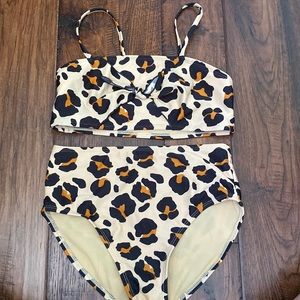 Cheetah print girls swim suit